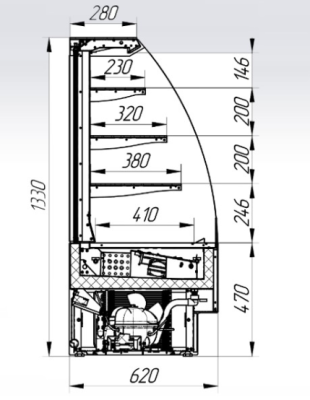 Витрина кондитерская CRYSPI ADAGIO LX SELF 1300